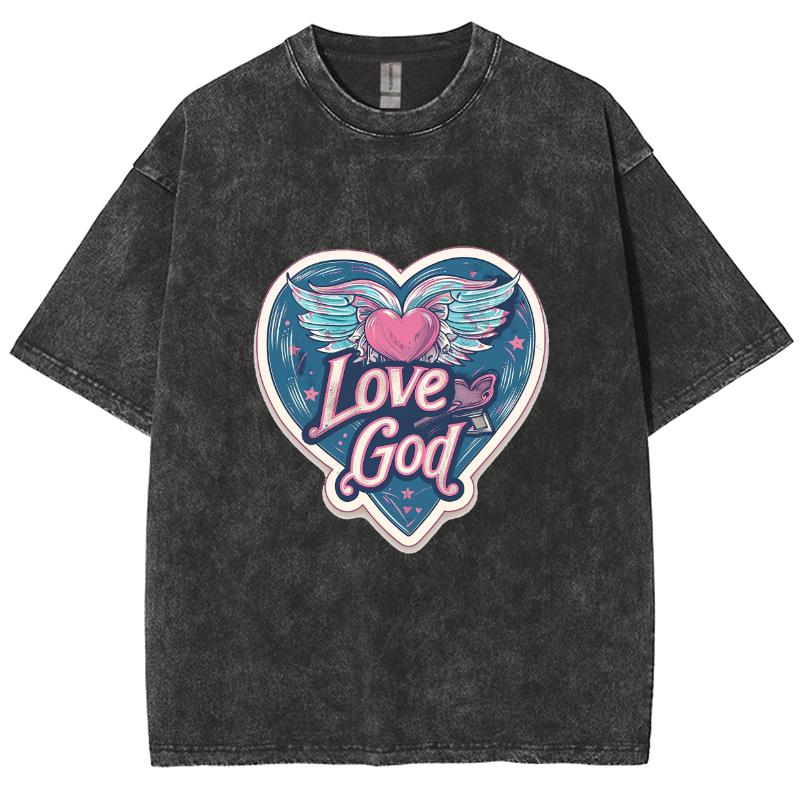 Женская футболка Y2K Girly Love God Alphabet Heart Print, свободный топ высокого качества с коротким рукавом большого размера