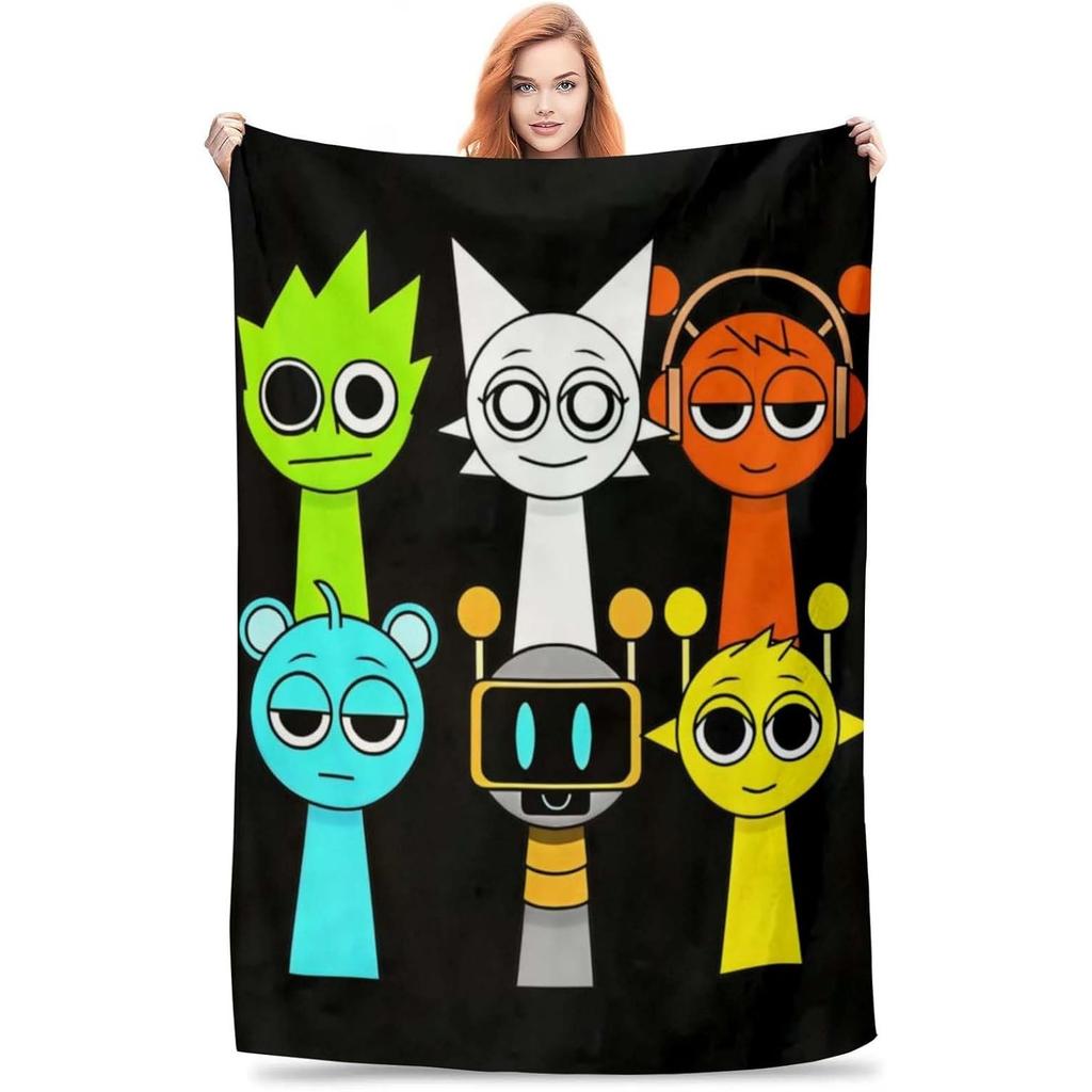 Игровые фланелевые одеяла Sprunki для детей, мальчиков, летний кондиционер, легкие пледы Incredibox для кровати, автомобиля, подарки на день рождения