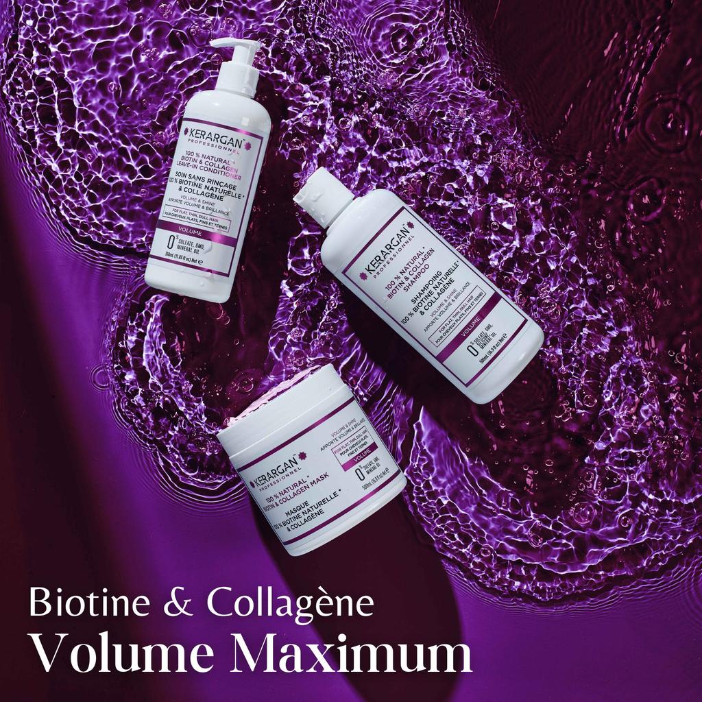 Kerargan Conditioner with Biotin and Collagen To Restore Strength and Shine - Damaged Hair - Without Sulfate, Paraben or Silicone - 500 Ml