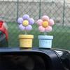 Shake Head Flower Ornament Car Small Flower Bobble Head Ornaments  Auto Interior Accessories