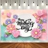 Happy Mothers Day Banner Mothers Day Backdrop Flower Themed Mothers Day Hanging Sign Mothers Day Decoration for Photography