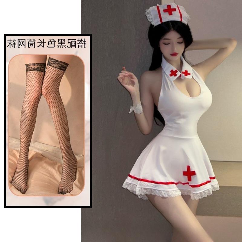 Seductive Japanese Cosplay Lingerie Set - Sexy Nurse Nightwear for Women