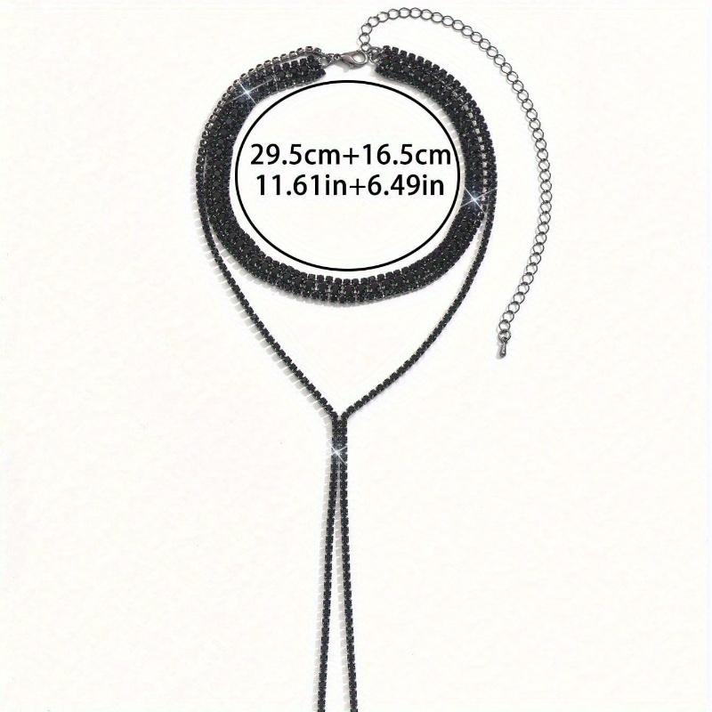 Роскошный и элегантный стиль, многослойное ожерелье с кисточками черного/белого цвета, сверкающие стразы, для невест, изысканные аксессуары, подчеркивающие темперамент