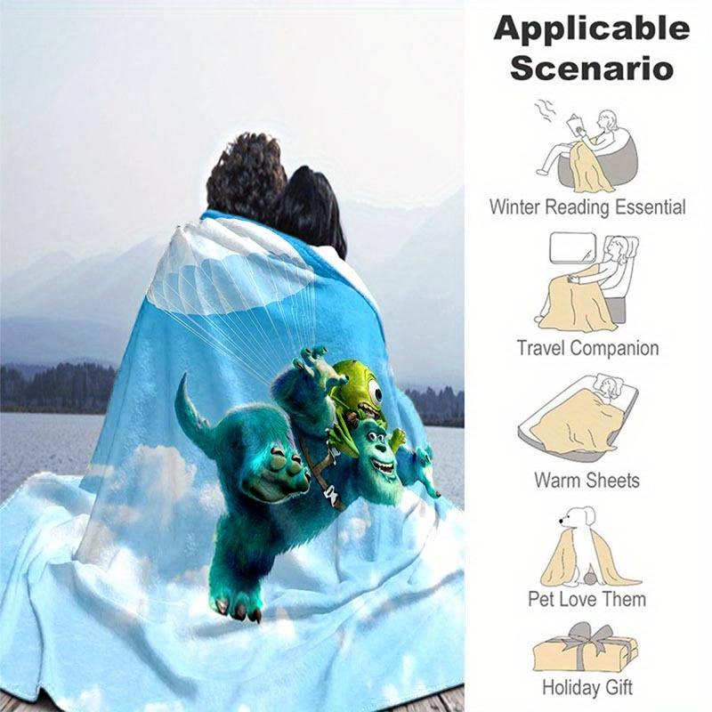 1pc Monsters University Printing Blanket - Soft, All-Season Throw for Living Room, Bedroom,Personalized Gift with Adorable Cartoon Design