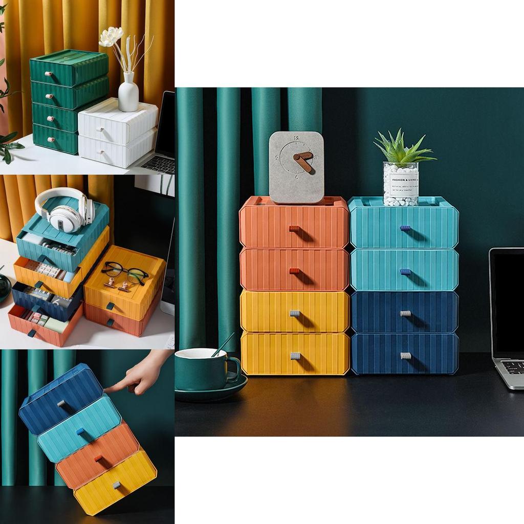 Compact Desktop Organizer Storage Box With Mini Drawers For Efficient Organization