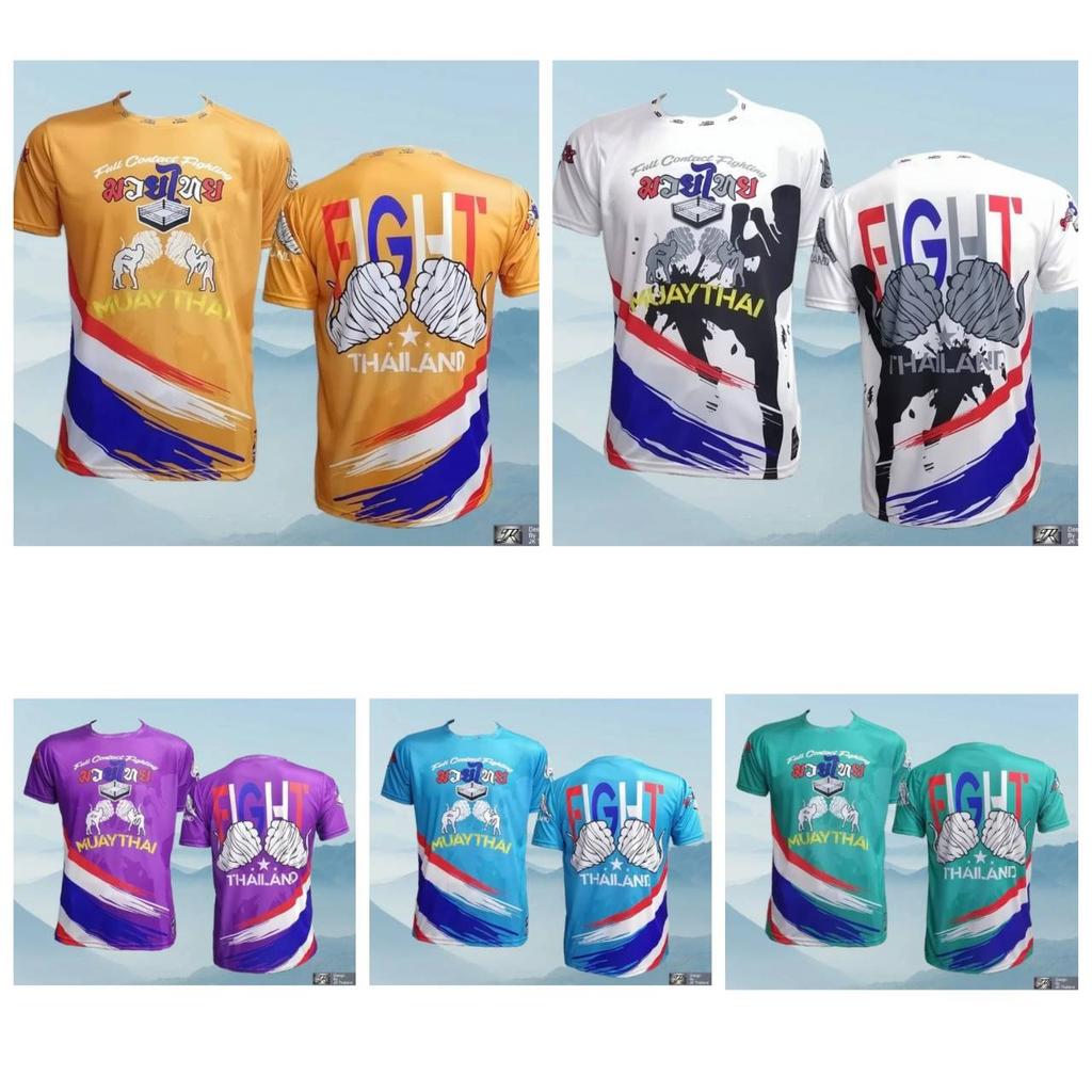 Muay Thai T-Shirt Kick Boxing 3D Print UV Protect Vintage Training Quick Dry Men Women Unisex Short Sleeve Round Neck MMA Mix Martial Art