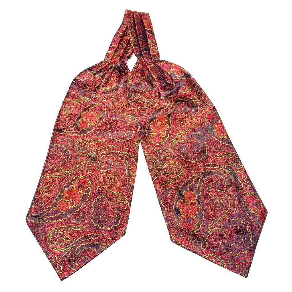 Men Vintage Self Tie Paisley Elegant Ascot Cravat Neck Scarf