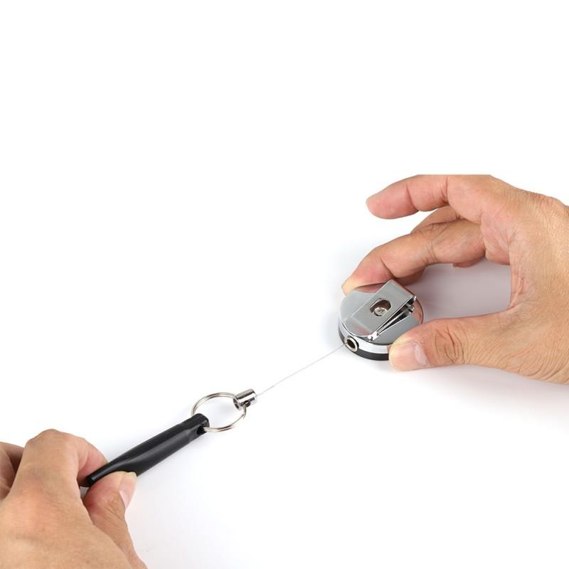 Выдвижной держатель для карандашей из нержавеющей стали, силиконовый АБС-пластик, анти-потерянная веревка, брелок для ключей, зажим для ремня