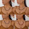 Unique Geometric Crushed Stone Collar Necklace And Drop Earrings Set For Women With Multilayer Style