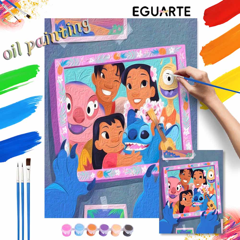 Disney Stitch Family Painting Kit Home Decor Craft Perfect Gift IdeaFun Lilo&Stitch Creative Hobby