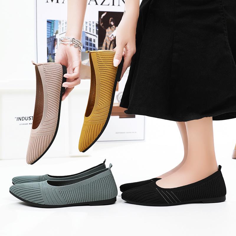 Women's Spring Flat Shoes - Solid Color, Versatile, Comfortable French Style Shallow-Mouth Flats