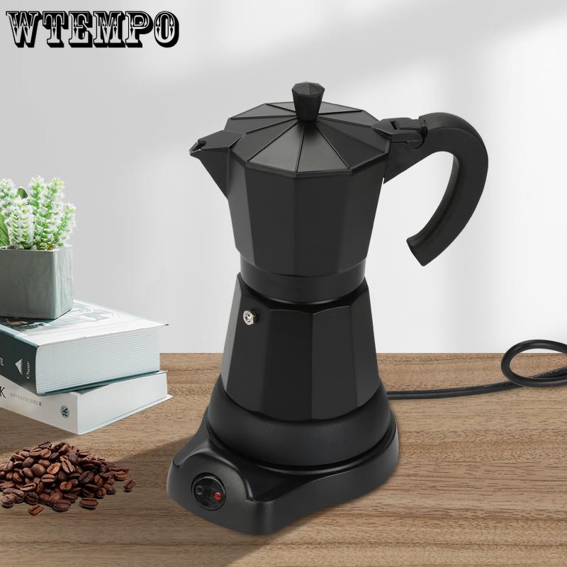 Алюминиевый электрический кофейник мокко, 220 В, 480 Вт, 300 мл, итальянская кофеварка, бытовой быстрый и удобный электрический кофейник