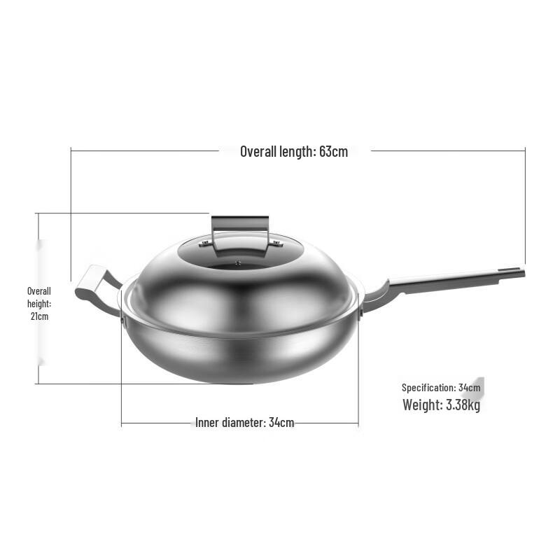 Shunfa Michu 34cm 3-Ply Stainless Steel Wok