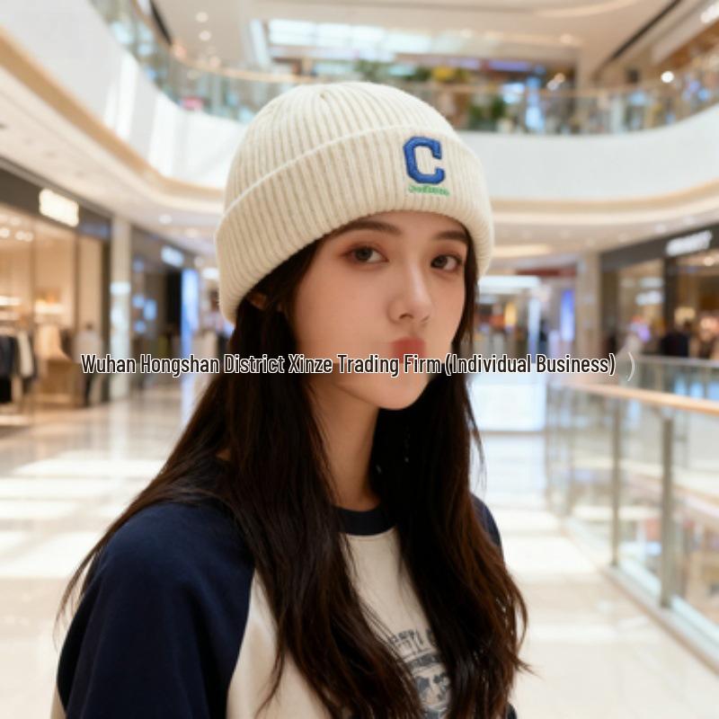 Корейская шерстяная унисекс вязаная шапка бини MLB - Вышивка логотипа NY, Теплая для осени и зимы, Стиль M0726