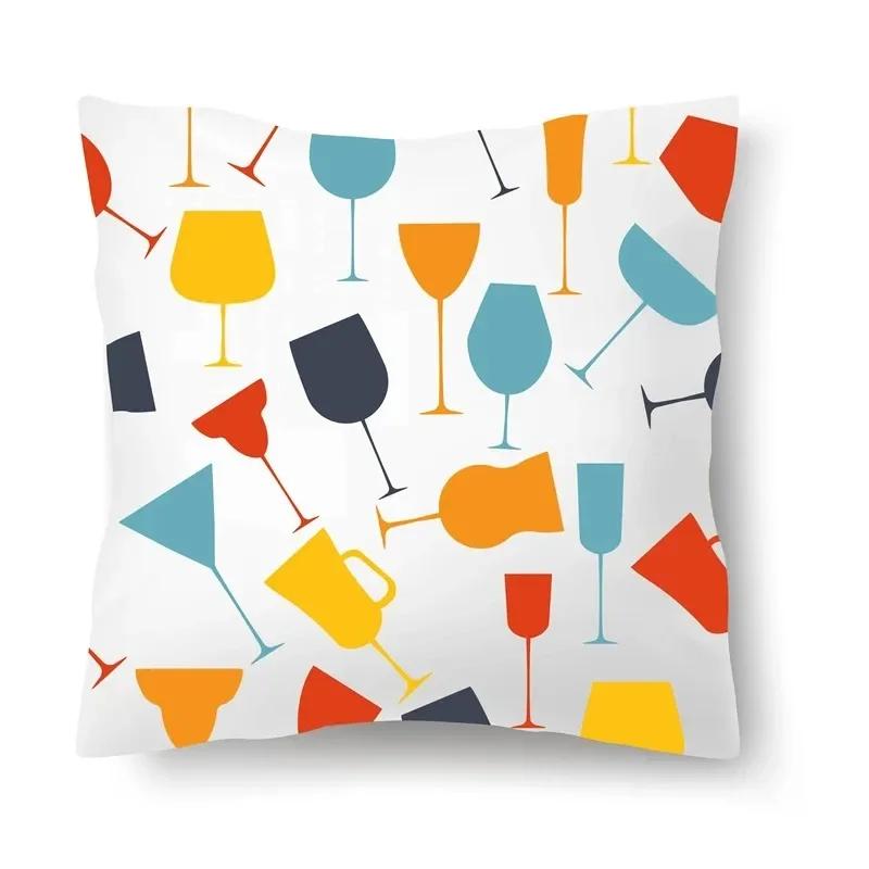 Дом Гостиная Диван Розовый Облако Голубой Рыба Принт Узор Наволочка Декоративная Подушка для Спальни