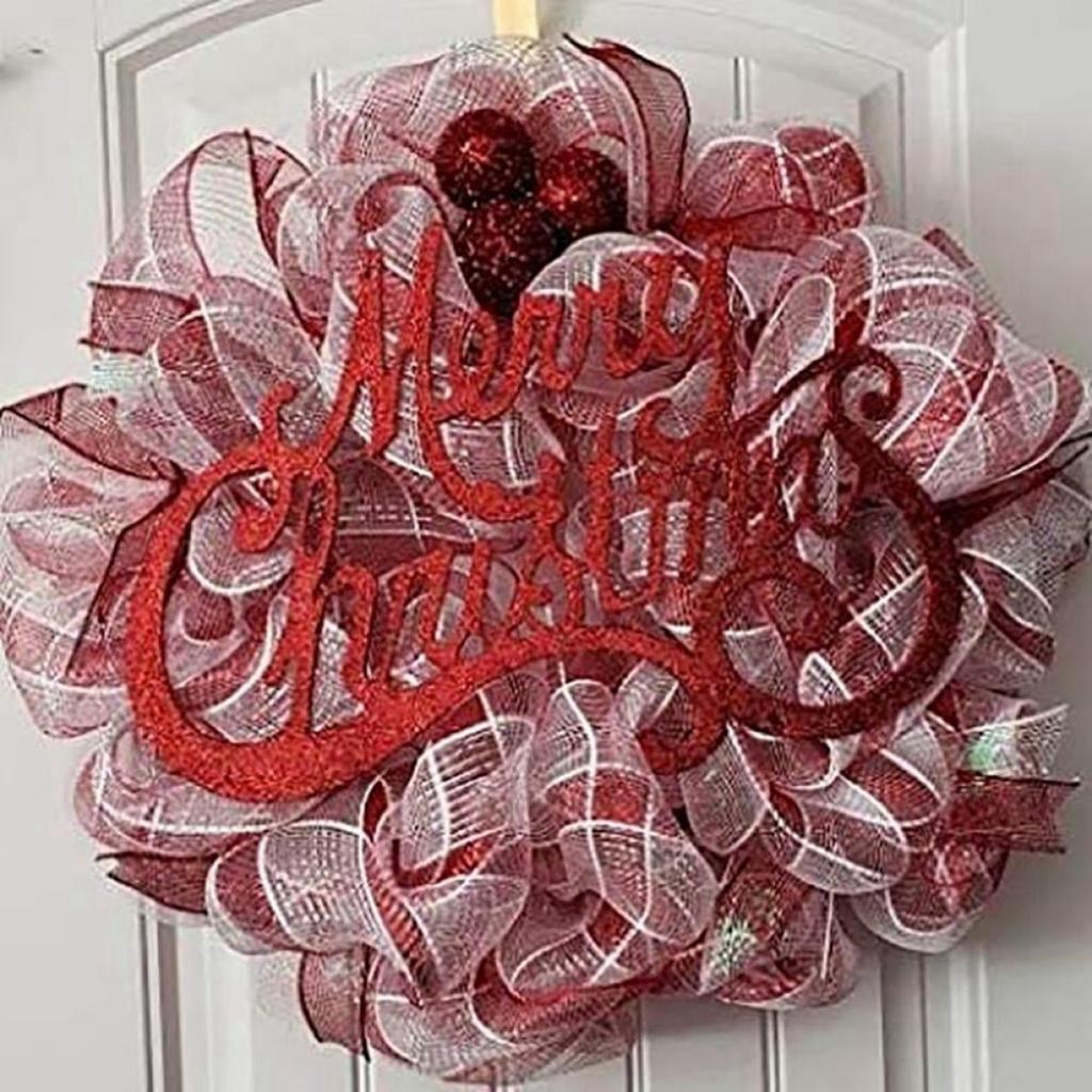 4 шт., декоративная сетка для венка, цветная красная и белая рулонная лента для производства венков, лента для производства венков