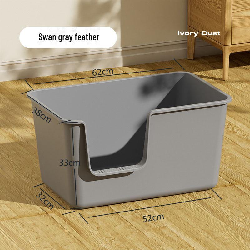 Extra Large Semi-Enclosed Cat Litter Box with Anti-Splash Design
