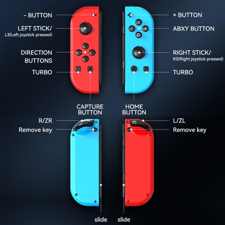 JOY-02 Игровой левый и правый контроллер с RGB-подсветкой, тактильный, Bluetooth геймпад для Switch / Switch OLED / Switch Pro / Switch Lite / Switch Joycon