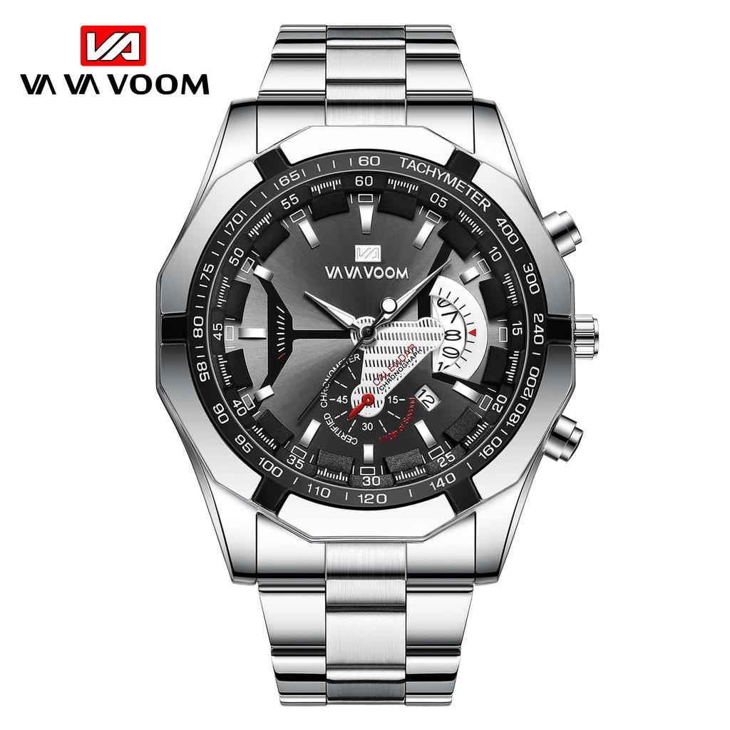VA VA VOOM Men's Watches Top Brand Luxury Men Wrist Watch Luminous Quartz Watch Sports Waterproof Male Clock Fashion Watch Relogio Masculino With Box