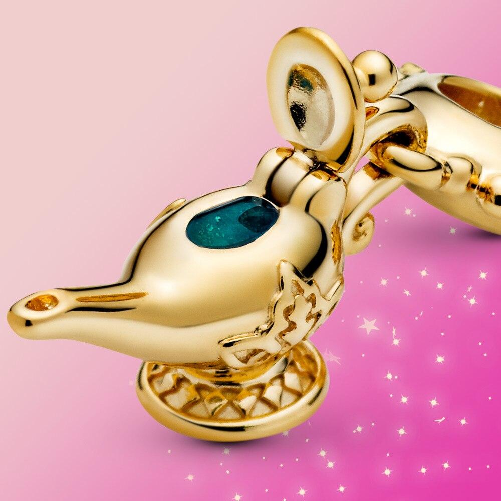 925 Серебряные ювелирные изделия Алладин Шарм Принцесса Бусина Волшебная Лампа Подвеска Подвеска Подходит Оригинальный Модный Браслет Для Женщин Подарок