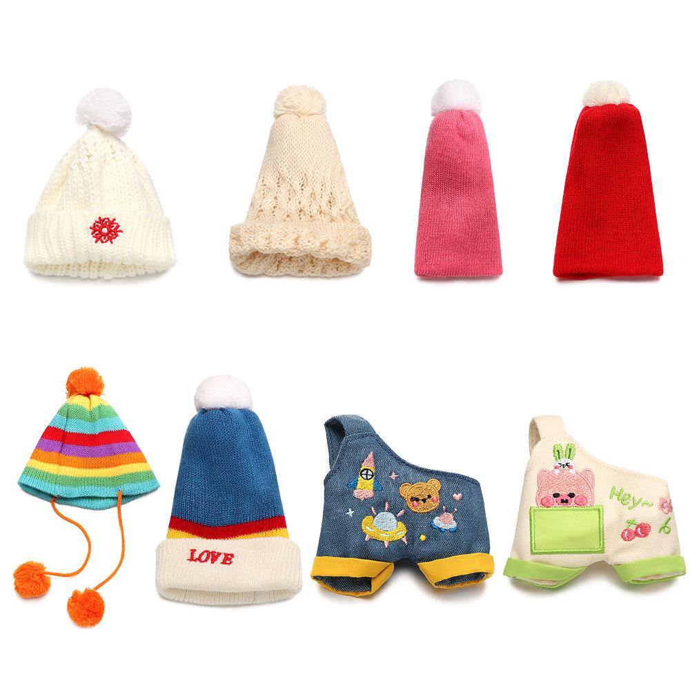 Мягкие куклы, мультяшный животный узор, кукольная одежда, мини-комбинезон, плюшевые брюки на подтяжках, вязаная шапка