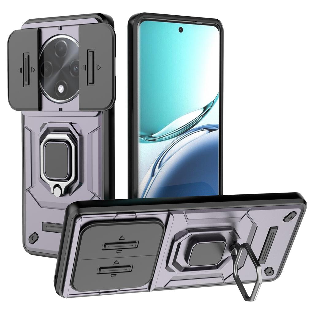 For Oppo F27 Pro+ 5G Case Kickstand PC+TPU Phone Shell with Lens Cover