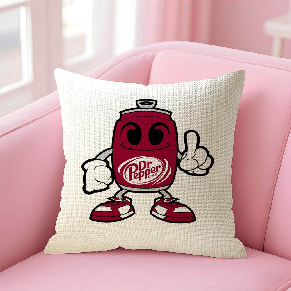 Вишневый Напиток D-Dr-P-Pepper Наволочка Натуральная Льняная Наволочка Двусторонняя Печать Декоративная Наволочка для Дивана Домашний Декор Подарок