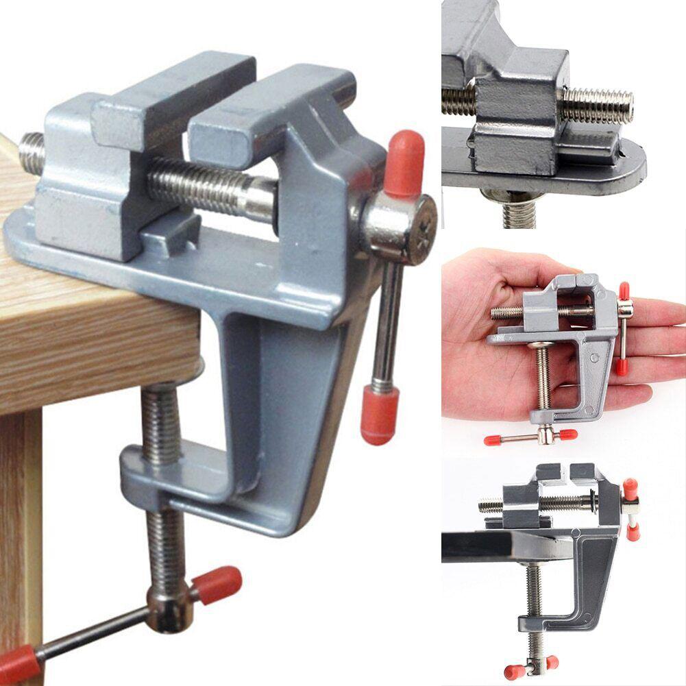 Mini Bench Vise Muliti-Funcational 3.5&quot Aluminum Miniature Small Jewelers Hobby Clamp On Table Flat Pliers Tool Vice