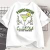 Gothic Summer Aperol Spritz Print Drink Cocktail Pattern Round Collar Loose Casual Tops Short Sleeve Tshirt Women Clothes