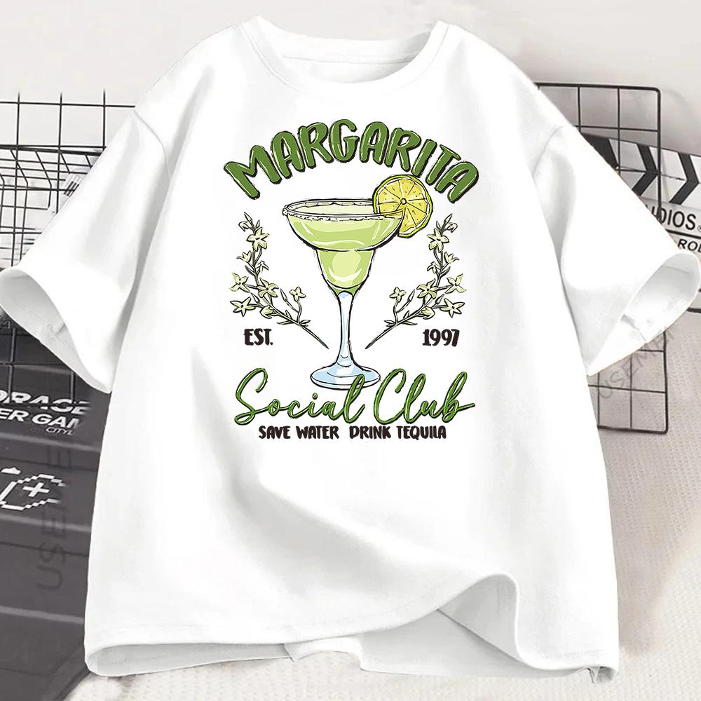 Gothic Summer Aperol Spritz Print Drink Cocktail Pattern Round Collar Loose Casual Tops Short Sleeve Tshirt Women Clothes