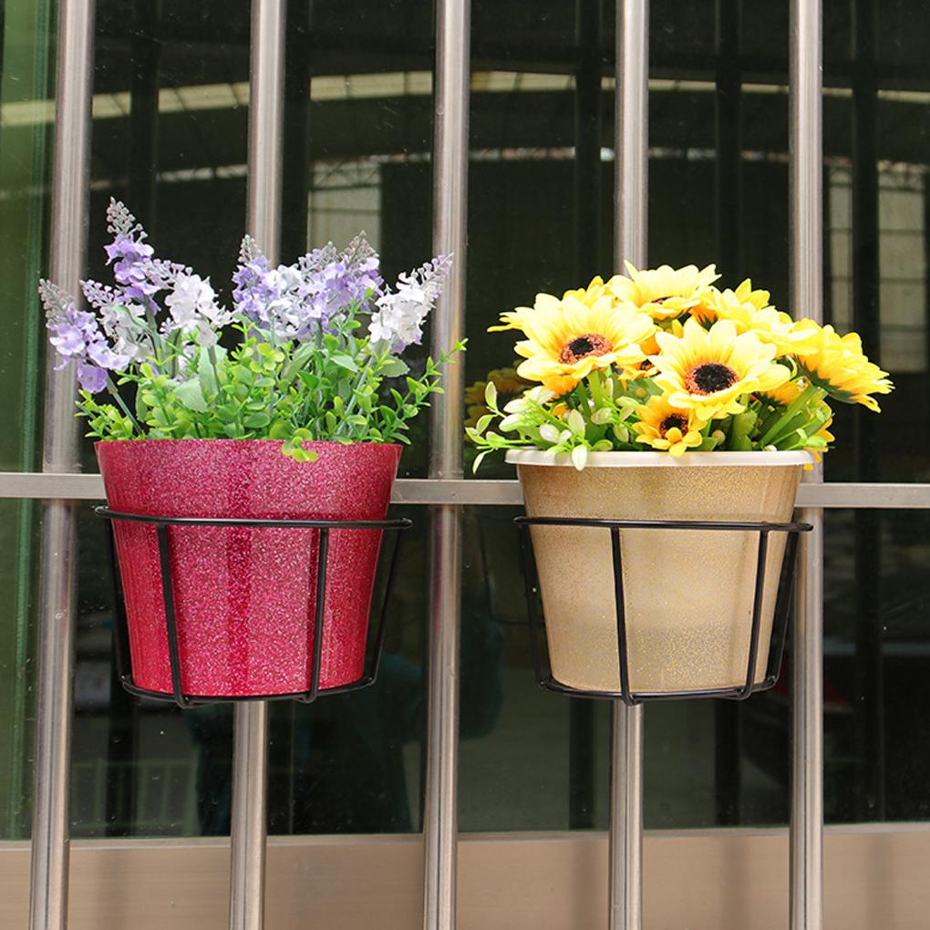 5 шт. Железная стойка для перил для цветов, горшечные растения, подвесная корзина, круглая полка, держатель для балкона, ограждение для помещений и улицы