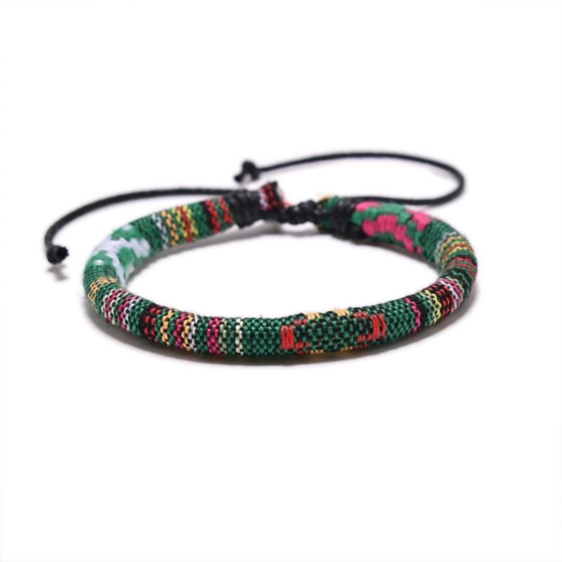 Bohemia Colorful Woven Bracelet Rope String Adjustable Rope Braided Anklets Handmade Friendship Bangles for Men Women Child