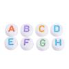 100PCS White Bead Alphabet Beads Colorful Letter Round Letter Beads Vowel Letter Beads  DIY Bracelet