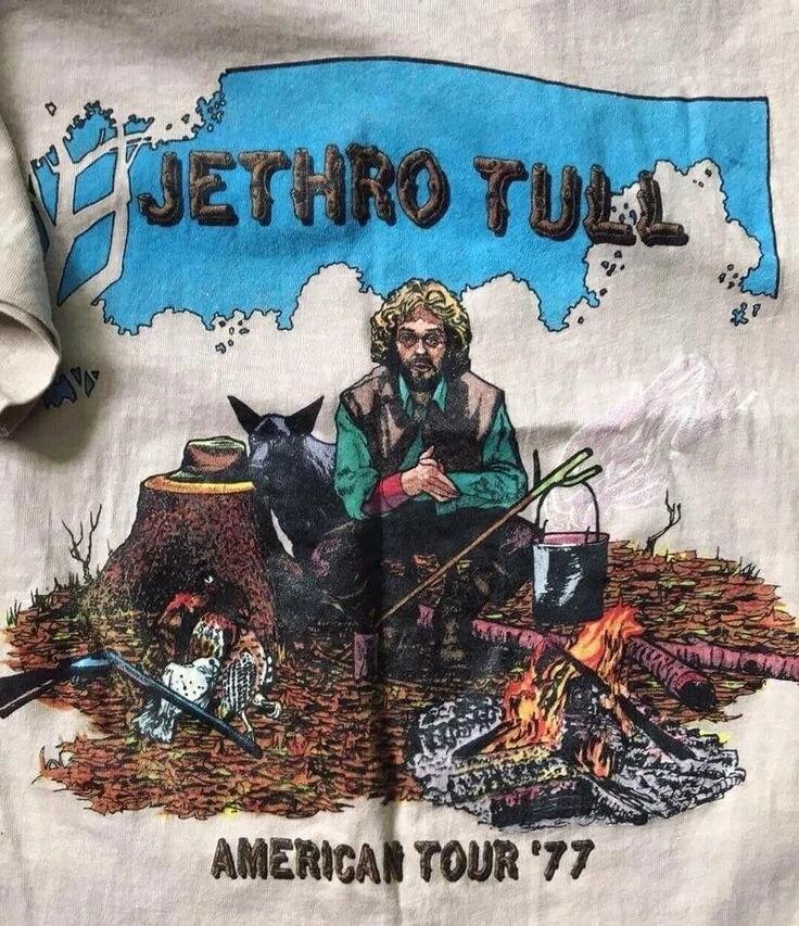 American Tour Jethro Tull Tour 77 White T shirt Classic style tee S-5XL Unisex T-Shirt