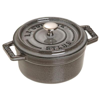 Staub Pico Cocotte Круглый Серый Маленький Горшок Ручной Литой Эмали Японский La Cocotte Круглый "Mini 10cm" [Авторизованный Продукт] 40500-106