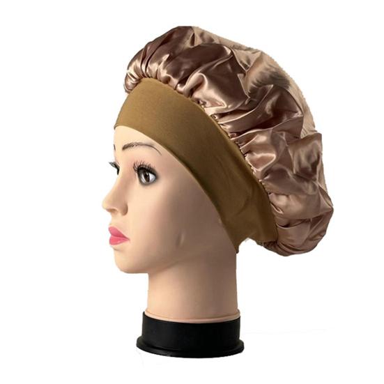 Ночной колпак с эластичной широкой лентой, очень большой спальный атласный капор, гладкий, высокий