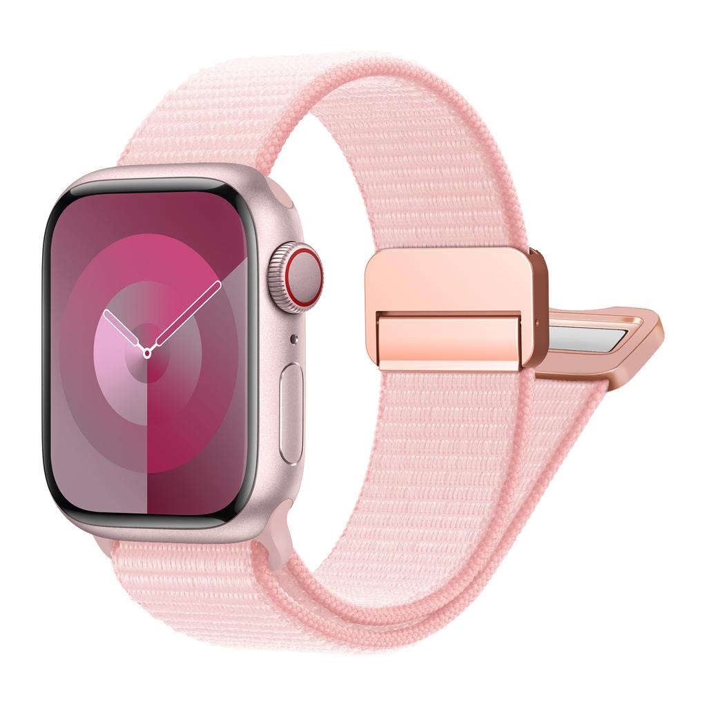 Nylon Loop Strap for Apple watch band 40mm 45mm 44mm 49mm 41mm 38mm 42mm Magnetic bracelet iWatch series 9 8 7 6 5 3 ultra 2 se