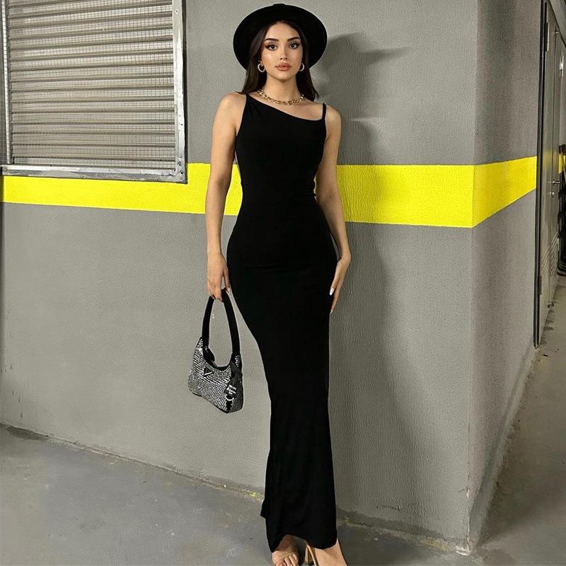 Женское модное облегающее платье с открытой спиной, шнуровкой, ремешком на плечо, длинной сумкой и ягодицами