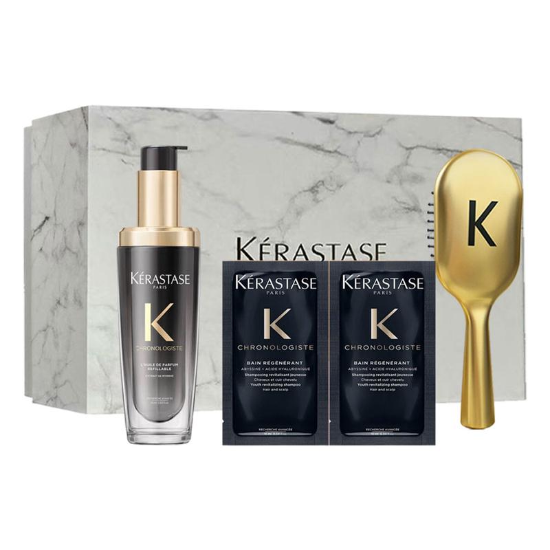 Kerastase Black Diamond Ароматический Уход за Волосами Эфирное Масло Air Bag Шампунь и Набор для Ухода Питание, Очищение и Разглаживание 75мл+10мл*2