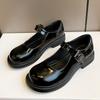Туфли Mary Jane Retro Small Leather, женские, однотонные, на толстом каблуке, лакированные, повседневные, одинарные, женская обувь, осенняя пора