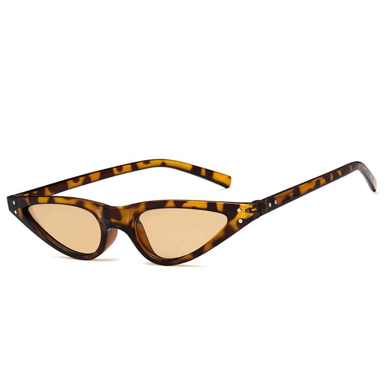 Солнцезащитные очки «кошачий глаз» Женская мода Ретро Маленькая оправа Солнцезащитные очки Винтажные Узкие Солнцезащитные очки Тренд UV400 Очки