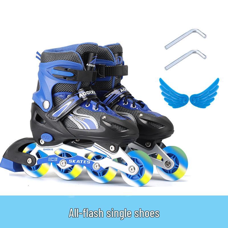Регулируемый набор роликовых коньков с мигающими колесами для детей-начинающих