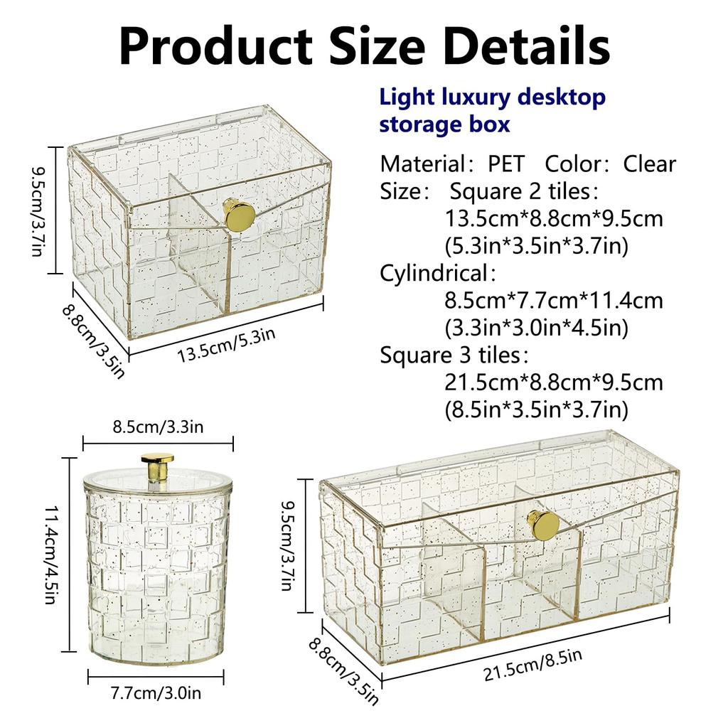 Органайзер для макияжа, настольный ящик для хранения, держатель Qtip, диспенсер для ватных шариков, ватных тампонов, круглых ватных подушечек для ванной комнаты