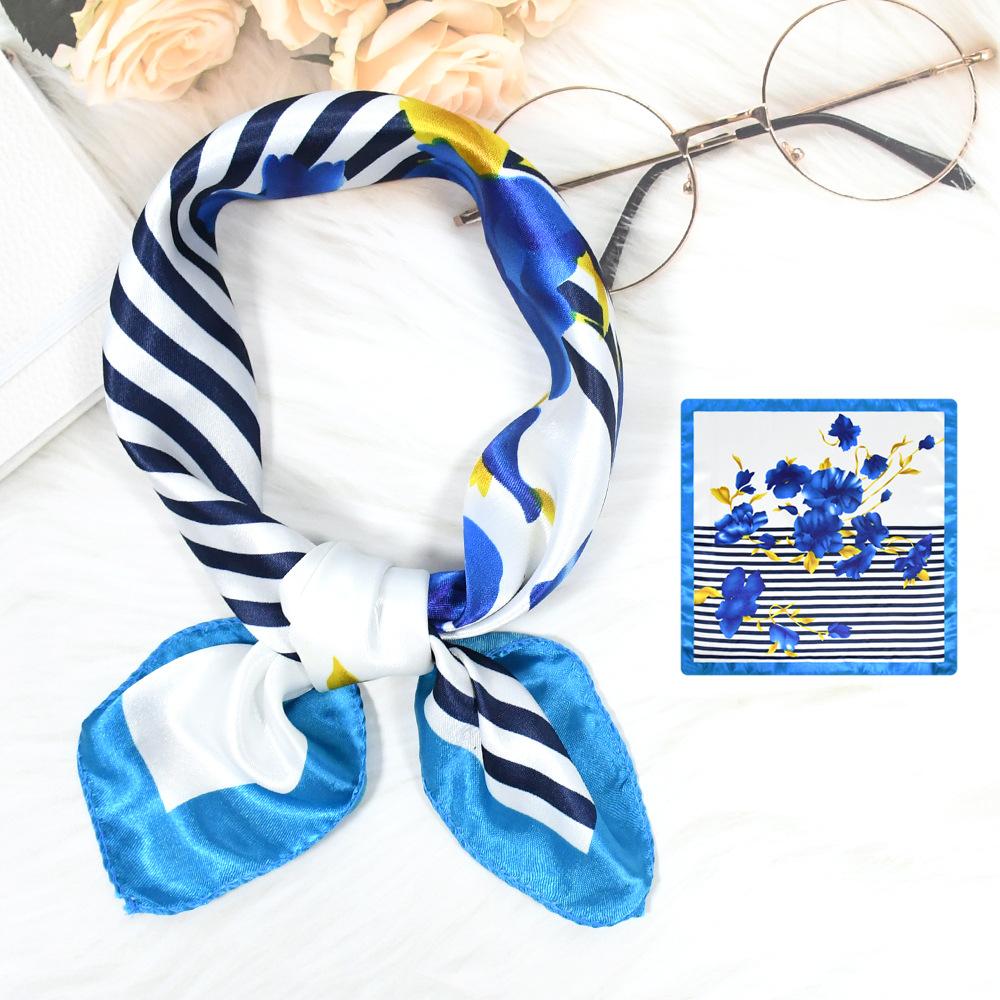 Новый модный высококачественный шелковый шарф квадратный шарф цепочка имитация шелка 50x50 маленький шарф для женщин