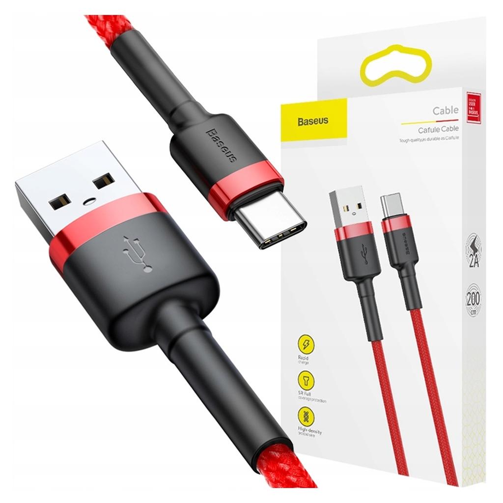 Kabel Usb Do Usb-C Baseus Cafule 2A 2M (Czerwony)