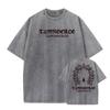 2026 100% Cotton Acid Washed Vintage Short Sleeve T Shirt Front and Back Printing Streetwear HipHop Harajuku Oversized T Shirts