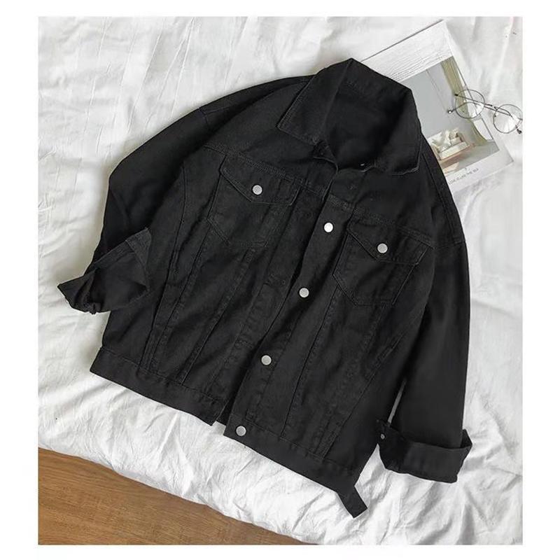 2025 Spring and Autumn New Retro Loose White Cotton Denim Jacket Women's Long-sleeved Jacket On Clothes Jean Jacket for Women