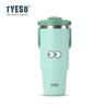 Tyeso 1200ML Cup Handle Vacuum Flasks Dual-Drink Coffee Mug Stainless Steel Thermoses Ice Cup Car Bottle Hot Cold Retention with Eye Sticker