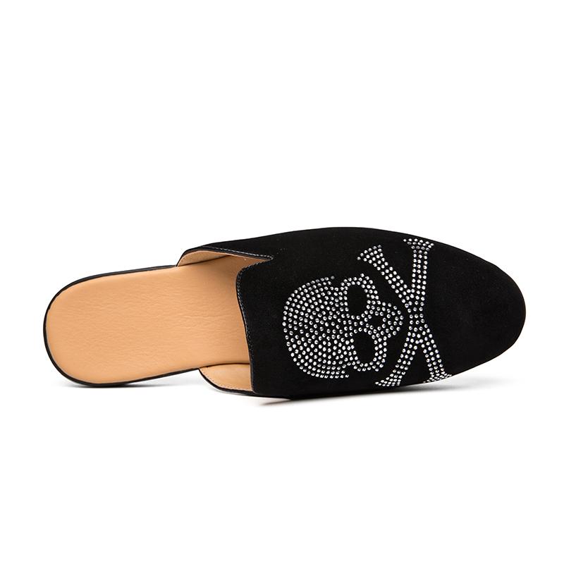 Мужские сандалии, тапочки, мюли, мокасины, сабо, летние туфли с черепом и головой мертвеца, повседневные туфли с открытой спиной, полуоблегающие туфли для вечеринок