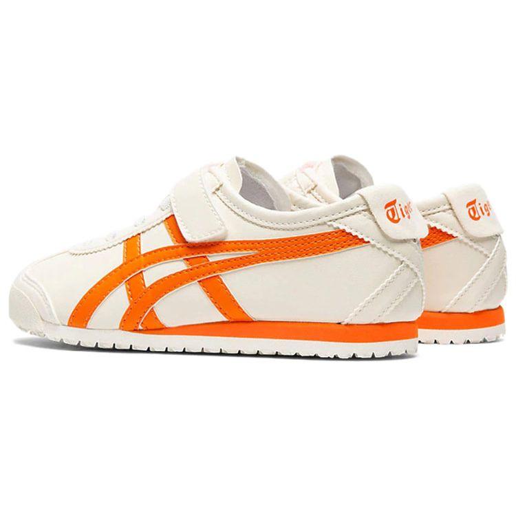 ONITSUKA TIGER Mexico 66 Кожа Ретро Беговые Низкие Кроссовки Детские Повседневные Кроссовки Детские Кроссовки Белый Оранжевый 1184A049-100